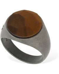 Marco Dal Maso Anillo "Pinky" Con Piedra Ojo De Tigre - Marrón