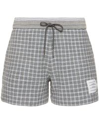 Thom Browne - Shorts in tweed di cotone con coulisse - Lyst