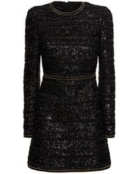 Giambattista Valli - Sequined Bouclé Long Sleeve Mini Dress - Lyst
