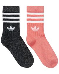 adidas Originals 2er-pack Crew-socken Mit Glitzer - Mehrfarbig