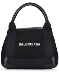 Balenciaga - Xs Cabas Navy Cotton Bag - Lyst