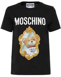 Moschino T-shirt In Jersey Di Cotone Con Logo - Nero