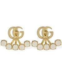 Gucci - gg Marmont Imitation Pearl Earrings - Lyst
