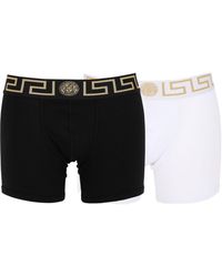 Versace Pack Of 2 Stretch Cotton Boxer Briefs - Black