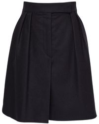 Max Mara Wool & Cashmere Flannel Skirt - Blue
