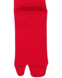 Maison Margiela Cotton Knit Rib Socks - Red