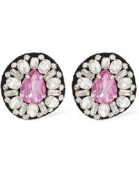 Moschino - Crystal Button Clip-on Earrings - Lyst