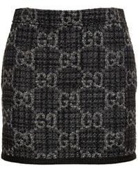 Gucci - gg Wool Blend Tweed Skirt - Lyst