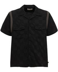 Honor The Gift Chequered Cotton Bowling Shirt - Black
