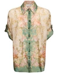 Zimmermann - August Short Sleeve Silk Shirt - Lyst