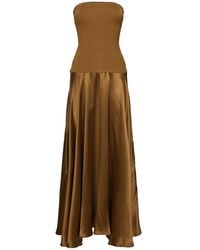 Esse Studios - Illi Satin & Jersey Strapless Dress - Lyst