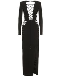 Dundas Electra Open Jersey Long Dress - Black