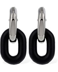 Rabanne - Xl Link Leather Hoop Earrings - Lyst