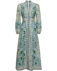 Zimmermann - Ottie Printed Linen Long Dress - Lyst