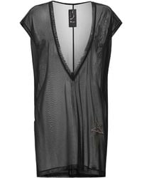 Rick Owens - Champion Micromesh V-Neck Long Top - Lyst