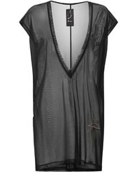 Rick Owens - Champion Micromesh V-neck Long Top - Lyst