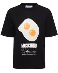 Moschino - T-shirt Aus Baumwolljersey Mit Logodruck - Lyst