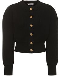 Alexander McQueen - Cardigan cropped in lana e cashmere - Lyst