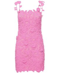 Blumarine - Floral Macramé Cotton Blend Mini Dress - Lyst