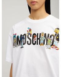 Moschino T-shirt Oversize En Jersey Imprimé Sesame Street - Blanc