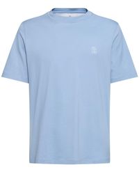 Brunello Cucinelli - Logo Cotton Jersey T-Shirt - Lyst