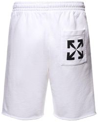 Off-White c/o Virgil Abloh Cotton Sweat Shorts in White for Men Mens Clothing Activewear gym and workout clothes Sweatshorts Save 23% 