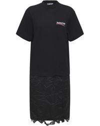Balenciaga - Cotton Jersey T-shirt Dress - Lyst
