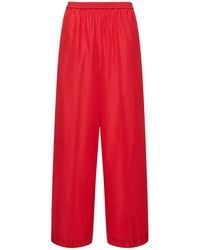 Forte Forte - Elastic Waist Taffeta Wide Leg Pants - Lyst