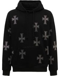 Unknown Crystal Cross Cotton Zip-up Hoodie in Black for Men | Lyst UK