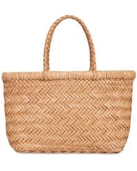 Dragon Diffusion - Mini Flat Gora Leather Basket Bag - Lyst