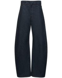 Lemaire - High Waist Curved Cotton Jeans - Lyst