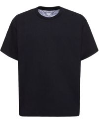 Bottega Veneta - T-shirt Aus Baumwollpopeline Und Jersey - Lyst