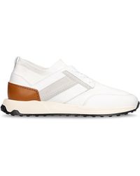 Tod's - Logo Runner Knit & Suede Sneakers - Lyst