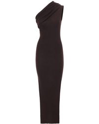 Rick Owens Einschultriges Kleid Aus Wollstrick - Braun