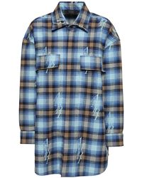 Amiri - Checked Cotton Blend Flannel Shirt - Lyst