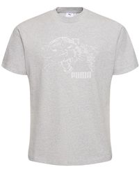 PUMA - Camiseta de algodón estampado - Lyst