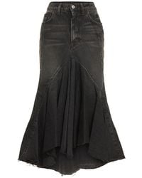 Balenciaga - Organic Japanese Denim Mermaid Skirt - Lyst