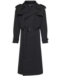 Dolce & Gabbana - Wool Blend Gabardine Trench Coat - Lyst