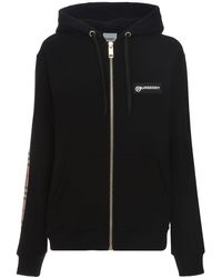 Burberry Aubree Zip-up Jersey Sweatshirt - Black