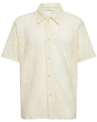 DUNST - Cotton Blend Crochet Shirt Jacket - Lyst