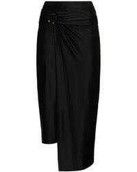 Rabanne - Stretch Viscose Jersey Long Skirt - Lyst