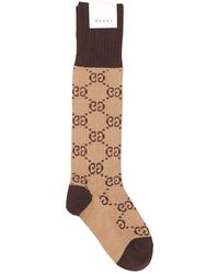 Gucci Socken Aus Baumwollmischung Mit Gg-logo - Natur