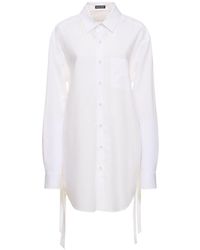 Ann Demeulemeester - Camisa larga de popelina de algodón - Lyst