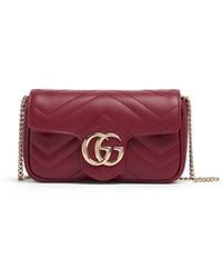 Gucci - Super mini gg marmont leather bag - Lyst