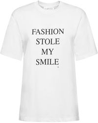Victoria Beckham - Slogan コットンtシャツ - Lyst