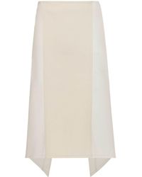 JW Anderson - Layered Denim & Twill Midi Skirt - Lyst