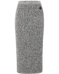 Moncler - Tricot Wool Blend Knit Skirt - Lyst