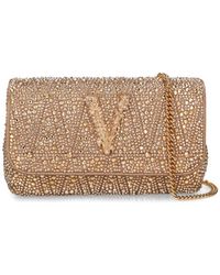 Versace - Mini Crystal Shoulder Bag W/logo - Lyst