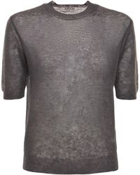 AURALEE - Mohair & Wool Knit T-shirt - Lyst