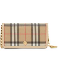 Burberry Iphone-hülle Aus Leder Mit Karos - Natur